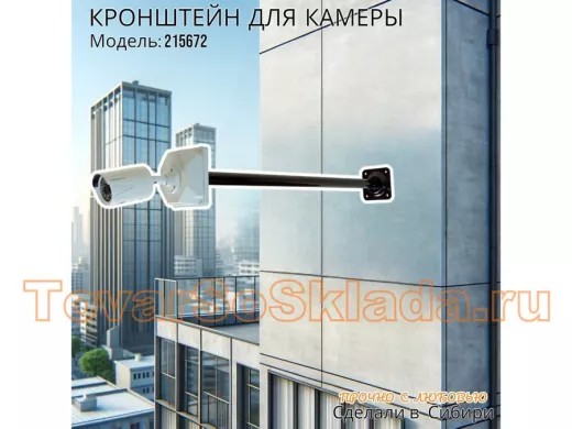 Кронштейн для крепления гермобокса с видеокамерой, вылет  73 см "Адела-4-215672" цвет черный, сталь