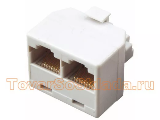 Компьютерный двойник RJ-45(8P-8C) (штекер - 2 гнезда)  REXANT