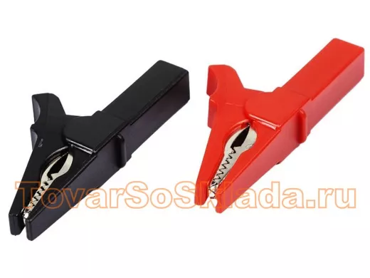 Зажим крокодил для тестера 15 А 53 мм гнездо banana (продаются парой, цена за шт) REXANT