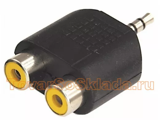 Переходник штекер 3.5 мм стерео-2 гнезда RCA REXANT