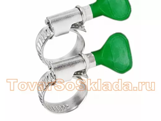 Хомут червячный цинк  16-27 мм с ключом W 