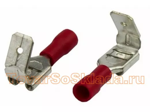 Клемма плоская изолированная гнездо 7.4 мм+штекер - 6.3 мм 0.5-1.5 мм.кв.РПи-О 1.5-(6.3)/РПИо1.5-7.5