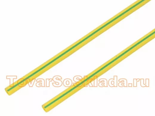 6.0 / 3.0 мм 1м термоусадка желто-зеленая  REXANT