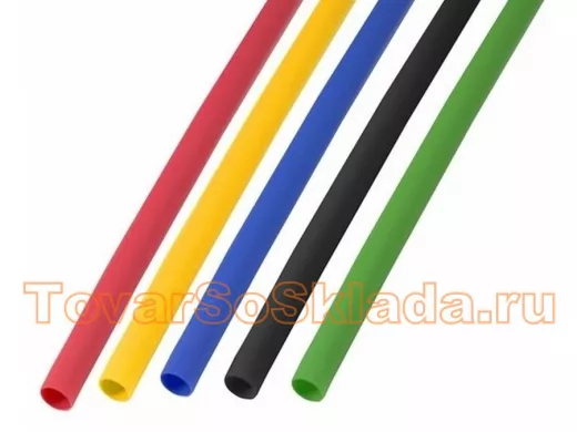 Набор термоусадочной трубки  5,0 / 2,5 мм 1м Пять цветов REXANT ( по 10шт каждого цвета)