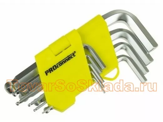 Набор шестигранников 9 предметов 1,5-10 мм с шаром HEX