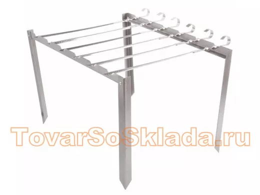 Подставка под шампура с 6 шампурами в чехле СОКОЛ