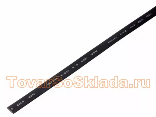 7.0 / 3.5 мм 1м термоусадка черная  REXANT