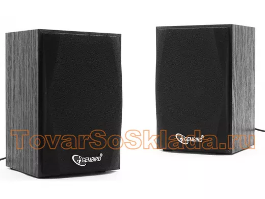 Акустика  Gembird SPK-201, МДФ, черный, 5 Вт, акустич. система 2.0 регулятор громкости, USB-питание