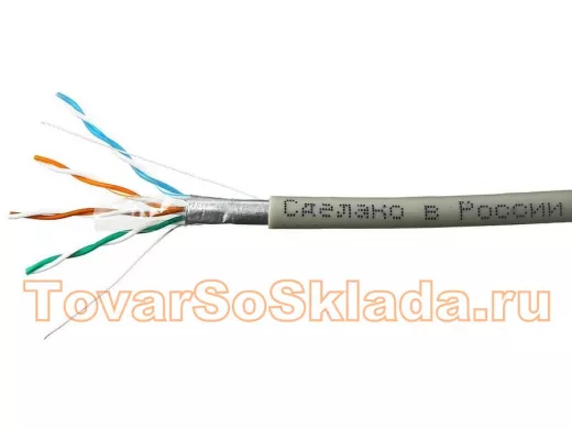 Кабель SkyNet Light FTP indoor 4x2x0,46, медный, FLUKE TEST, кат.5e, однож., 100 м, box, серый CSL-F