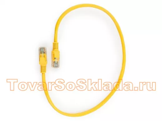 Патч-корд Cablexpert PP10-0.5M/Y кат.5e, 0.5м, медный UTP литой, многожильный (жёлтый) PP10-0.5M/Y