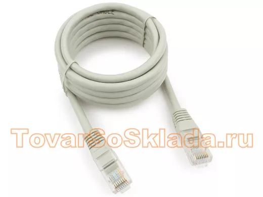 Патч-корд Cablexpert PP10-2M кат.5e, 2м, медный UTP литой, многожильный (серый) PP10-2M