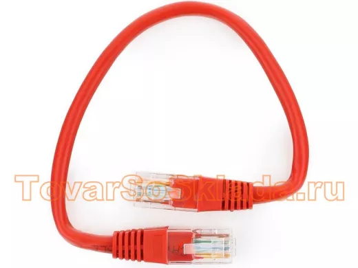 Патч-корд Cablexpert PP12-0.25M/R кат.5e, 0.25м, UTP, литой, многожильный (красный) PP12-0.25M/R