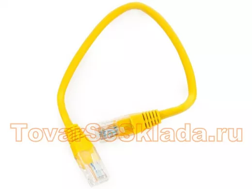 Патч-корд Cablexpert PP12-0.25M/Y кат.5e, 0.25м, UTP, литой, многожильный (жёлтый) PP12-0.25M/Y