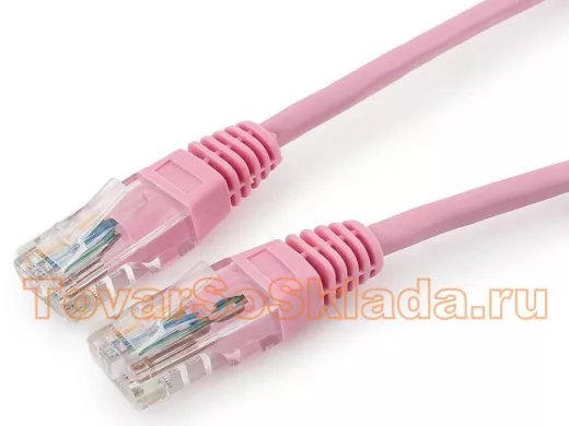 Патч-корд Cablexpert PP12-1M/RO кат.5e, 1м, UTP литой, многожильный (розовый) PP12-1M/RO