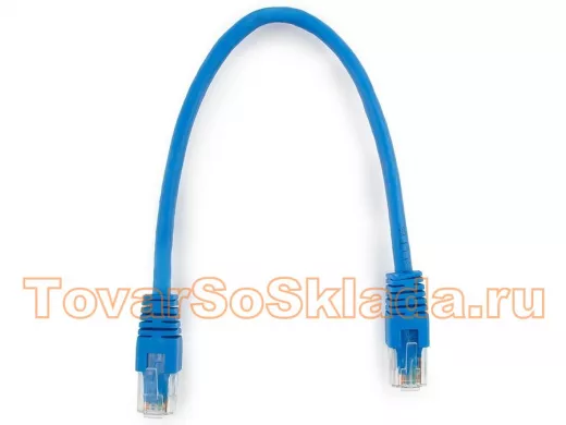 Патч-корд Cablexpert PP6U-0.25M/B кат.6, 0.25м, UTP, литой, многожильный (синий) PP6U-0.25M/B