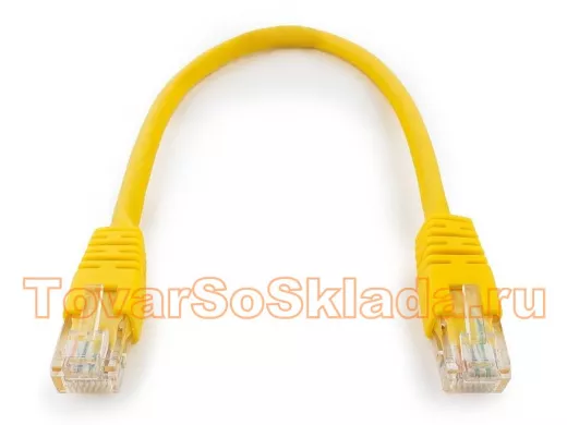 Патч-корд Cablexpert PP6U-0.25M/Y кат.6, 0.25м, UTP, литой, многожильный (жёлтый) PP6U-0.25M/Y