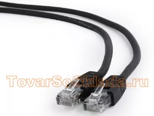 Патч-корд Cablexpert PP6U-1M/BK кат.6, 1м, UTP литой, многожильный (чёрный) PP6U-1M/BK