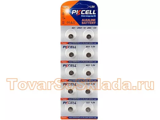 Элемент питания AG1  PKCELL AG1-10B тип - LR60(AG1) 10 шт в блистере AG1-10B