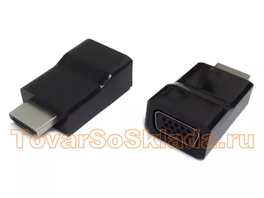 Переходник HDMI штекер / VGA гнездо Cablexpert A-HDMI-VGA-001, 19M/15F A-HDMI-VGA-001 из HDMI в VGA