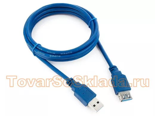 Кабель-удлинитель USB AM/AF  1.8м Pro Cablexpert CCP-USB3-AMAF-6, USB3.0, экран,синий,пакет