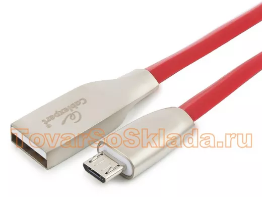 Кабель микро USB (AM/microBM)  1.0 м Cablexpert CC-G-mUSB01R-1M, USB 2.0 , серия Gold, красный