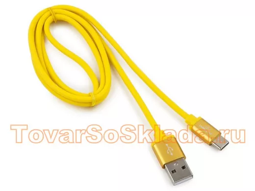 Шнур USB / Type-C Cablexpert CC-S-USBC01Y-1M, AM/Type-C, серия Silver, длина 1м,желтый, блистер, 2,0