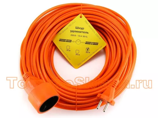 Сетевой удлинитель  Power Cube PC-L1-B-30, 10 А/2,2 кВт, 30 м, 1 розетка б/з,оранжевый PC-L1,в бухте
