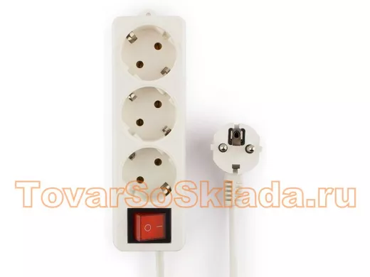 Сетевой удлинитель  Гарнизон ELB-G3-W-5,3евророзетки с выключателем и заземлением,допустимый ток 16А