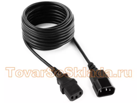 Кабель питания 4,5м сист.блок-монитор Cablexpert PC-189-15, C13-C14, 6А, черный, с заземлением