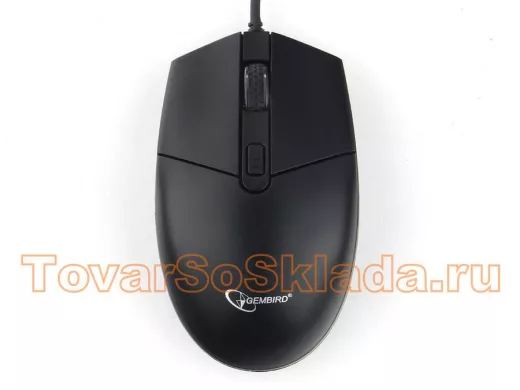 Мышь проводная GEMBIRD MOP-500H, USB, 2 кнопки+колесо-кнопка+DPI,подогрев,черный, 2400 DPI