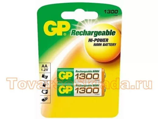 Аккумулятор AA 1300 mAh 1,2В  GP  130AAHC BL-2  NiMH