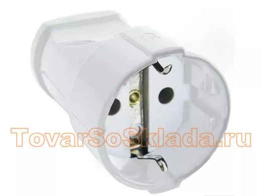 Кабельная розетка с/з 16А 250В ABS-пластик,белая, шт