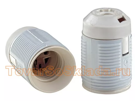 Патрон E27 подвесной фиг.резьба белый