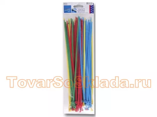 300х4,8мм кабельный хомут (стяжка) 100шт. Цвет: разноцветные.