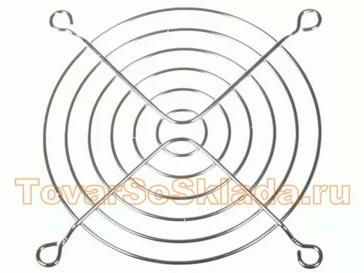Решётка вентилятора: 92 х 92 мм (6 колец, 4 отв, метал, хром) K-G09A06-4HA