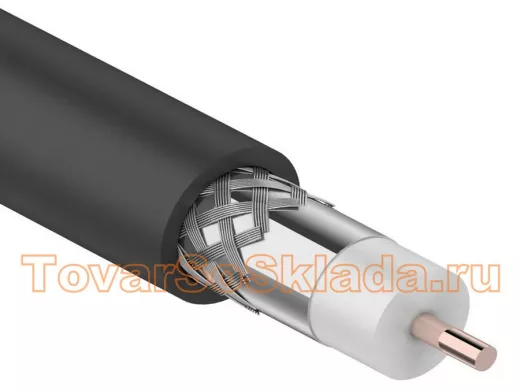 RG-11U (75 Ом), CCS/Al/Al 83 % кабель коаксиальный 75 Ом, (бухта 305 м) черный (OUTDOOR) REXANT