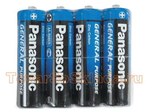 Батарейка R6  Panasonic (в блистере :4шт  , в коробке: 60шт) (цена за 1 элемент)
