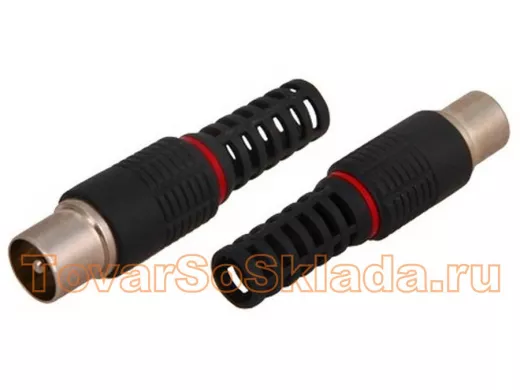 Штекер ТВ  чёрный прямой на винте (4,16гр.) (под кабель RG-6)