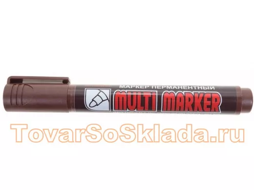 Маркер перманентный Crown Multi Marker 3 мм, коричневый, пулевидный