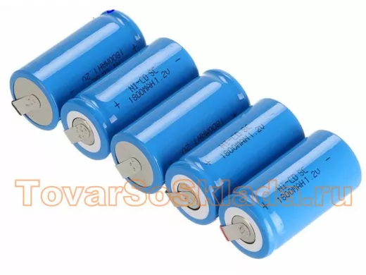 Аккумуляторы для шуруповерта SC 1800мАч 1,2 В Ni-Cd с лепестками  SUNRISING, (10C)