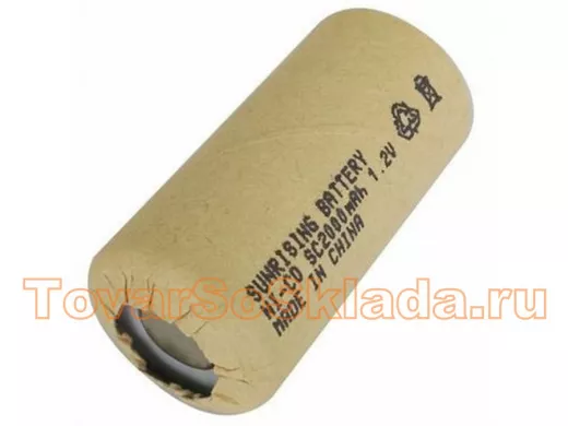 Аккумуляторы для шуруповерта SC 2000мАч 1,2 В Ni-Cd SUNRISING, (10C) и электроинструмента