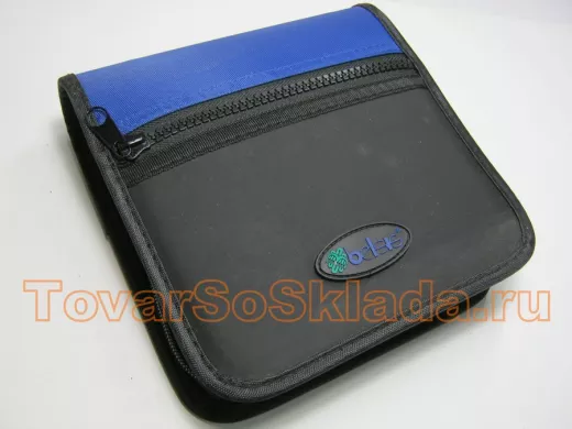 BB0328 Папка для СD из кож.зам., и нейлона ( черный/ синий) 28 дисков