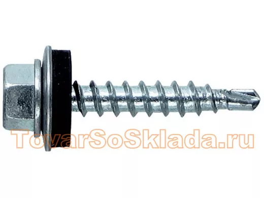 Саморезы 6,3х 90 China кровельные, сверло, цинк, с шайбой (900 шт)  в упаковке 900шт, вес 1шт г