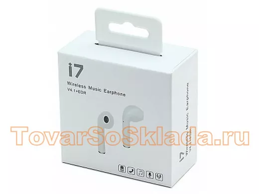 Bluetooth наушники с микрофоном (гарнитура)  TWS i7 V4.1+EDR  Bluetooth (1 правый), белые