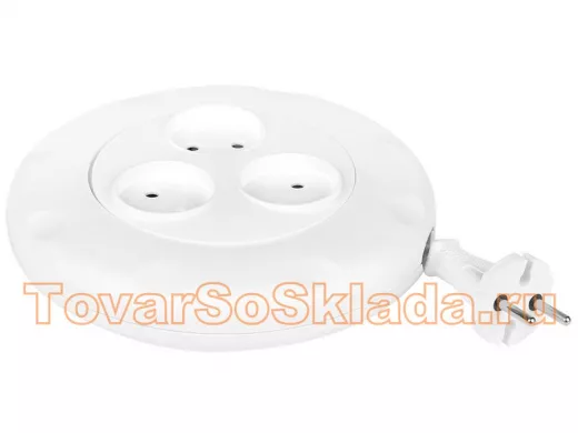 Сетевой удлинитель  Smartbuy  3 гнезда 3 метра 10А/2,2кВт, б/з, круглый, белый (SBE-10-3-03-W)