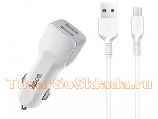ЗУ в прикуриватель HOCO Z23 MicroUSB (2400mA,5V)