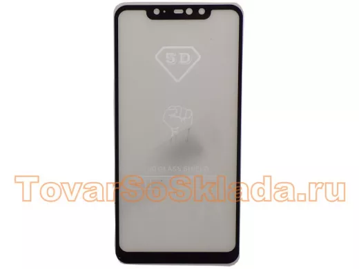 Стекло защитное Xiaomi Redmi Note 6 Pro, 5D, чёрное, тех.пак.