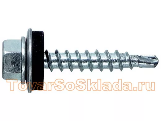 Саморезы 4,8х29 кровельные, сверло, цинк, с шайбой, к дереву (4000шт) ск4829  5,04