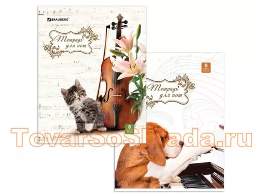 Тетрадь для нот А4,  8л., 