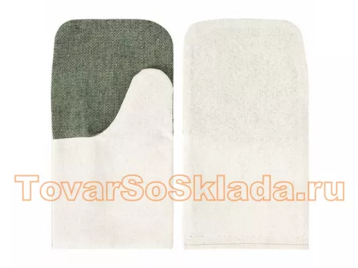 Рукавицы х/б, КОМПЛЕКТ 5 ПАР, плотность 380г/м2, брезентовый огнеупорный наладонник 